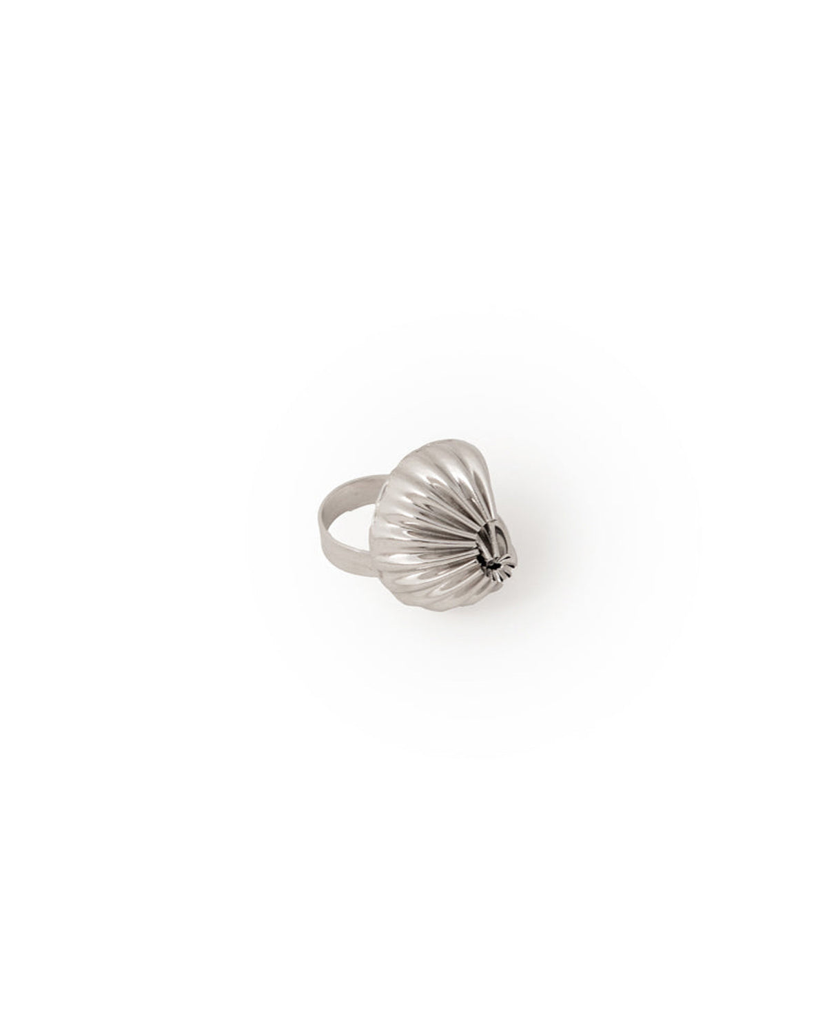 MINI MAXIMA SHELL RING IN CHROME