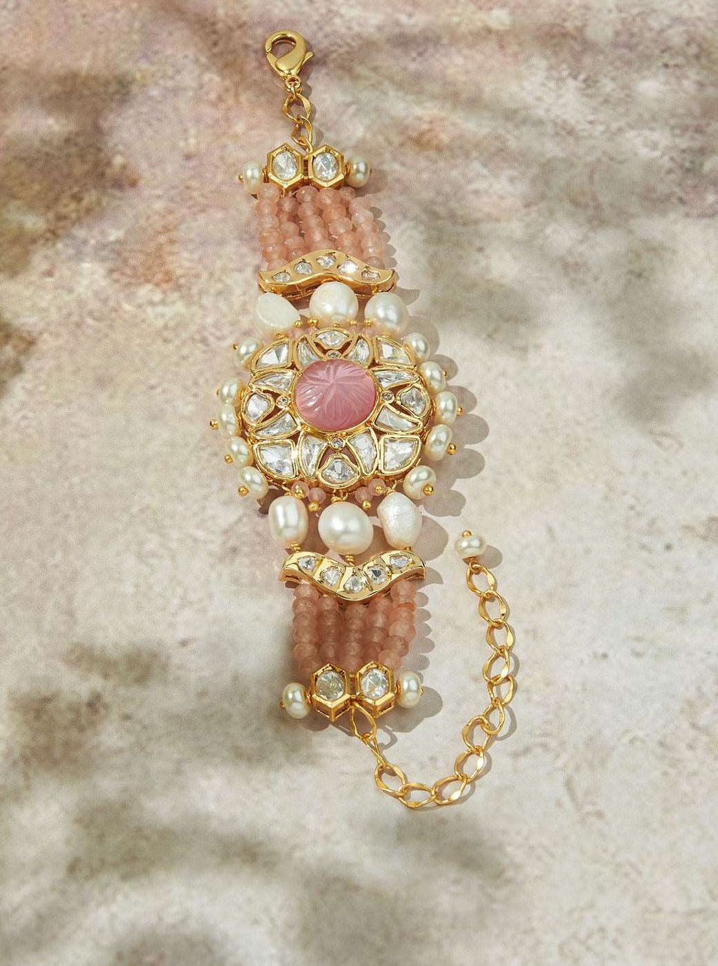 Amama,Alluring Pink & White Gold Bracelet