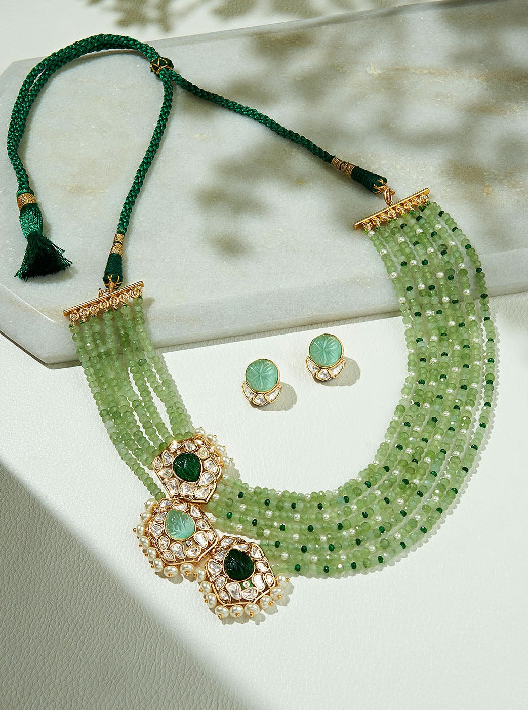 Amama,Multi Colour Layered Necklace Set