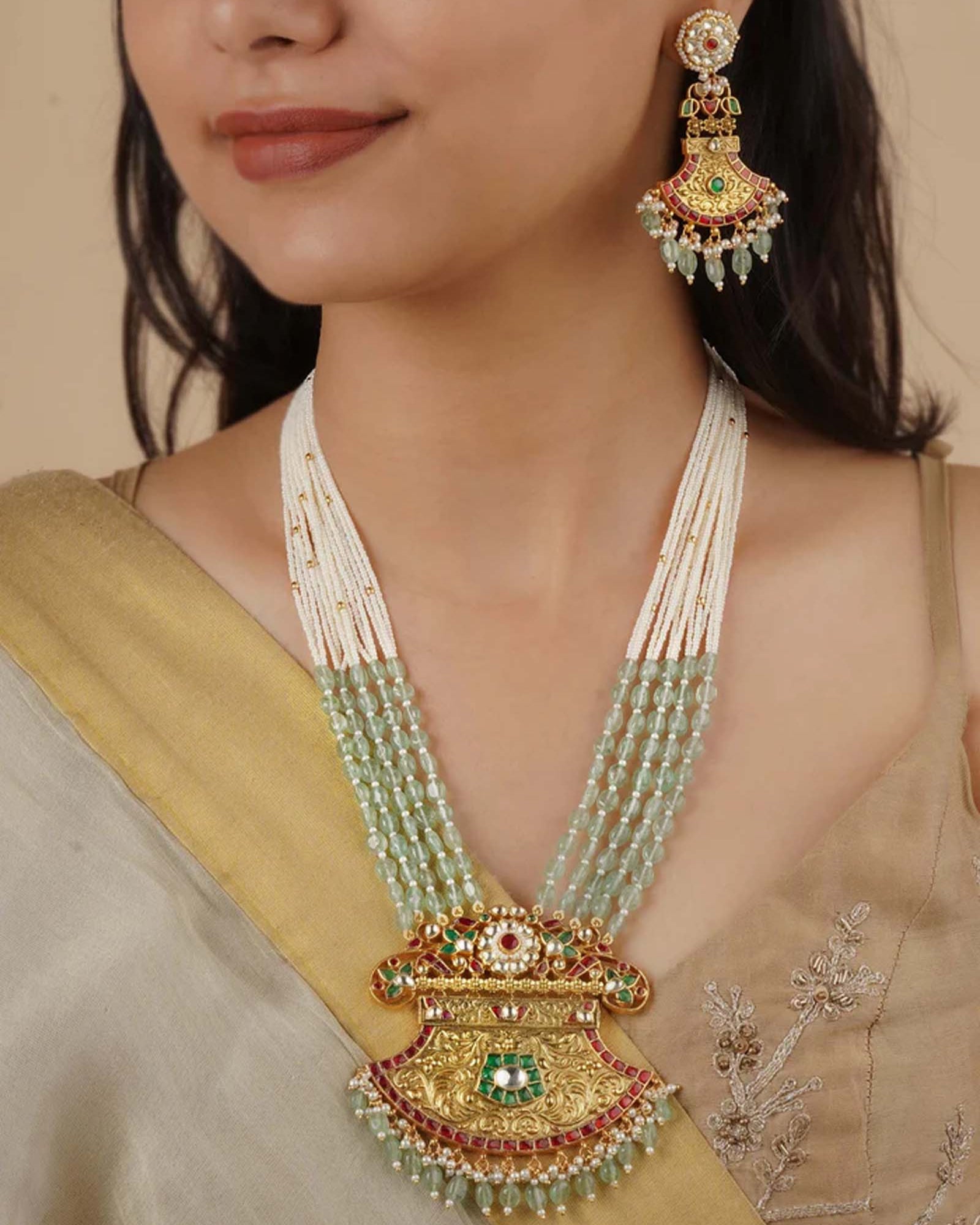 Kundan Necklace Multicolor Pendant Kundan Jewelry Pure Gold Kundan