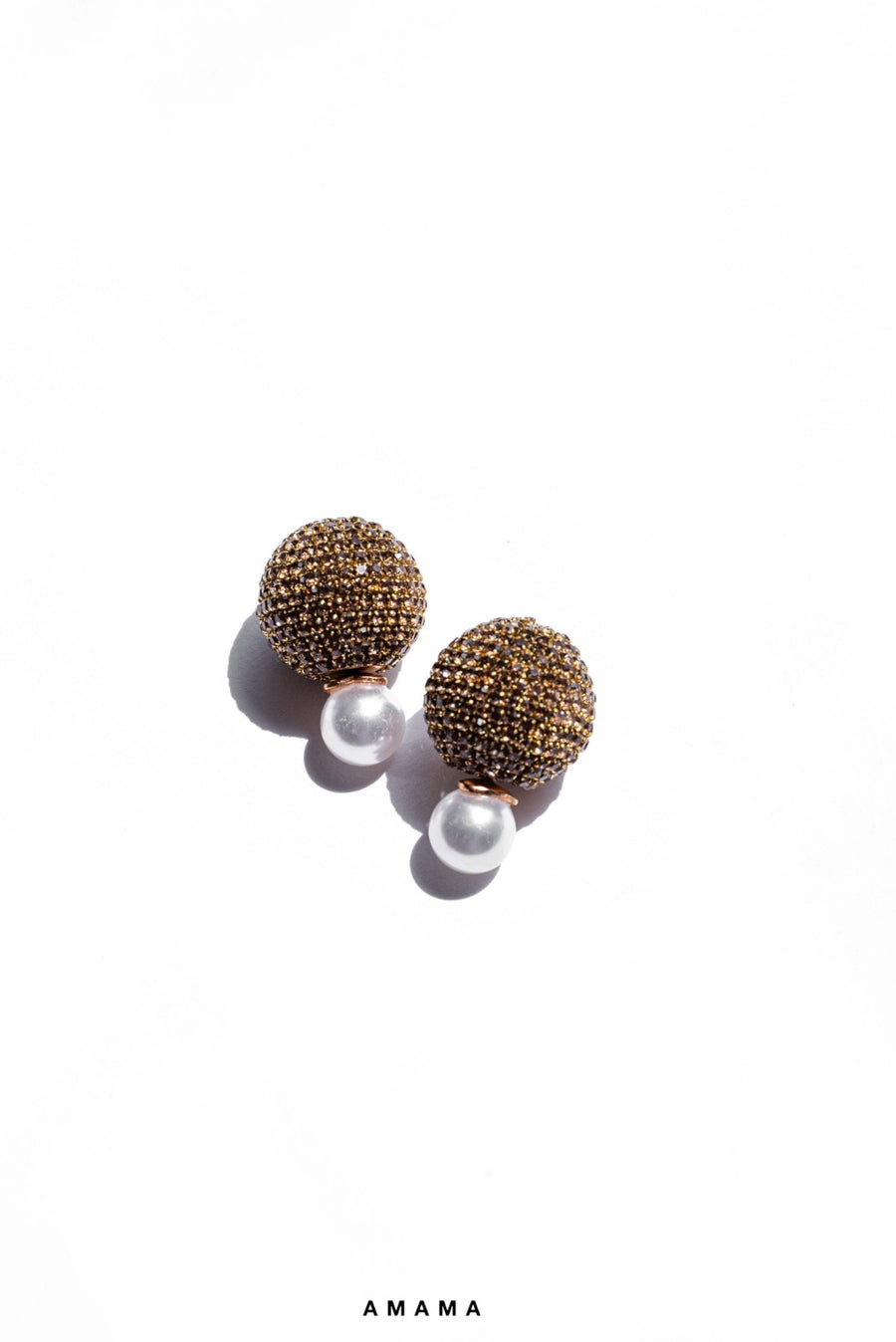 Nano Meteor Earrings in Champagne Gold