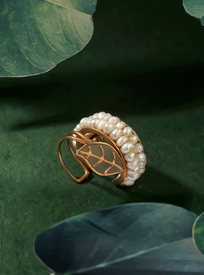 Amama,Plantains And Pearls Ring