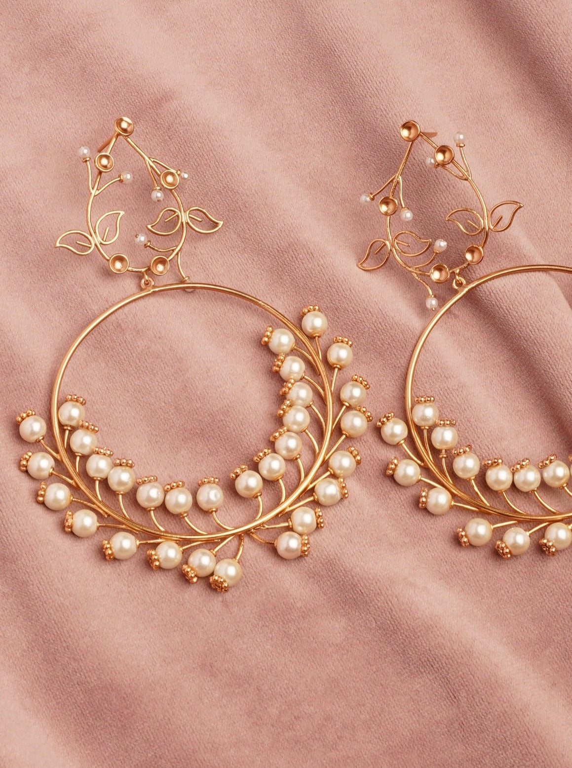 Amama,Lunar Ice Gold Plated Pearl Earrings