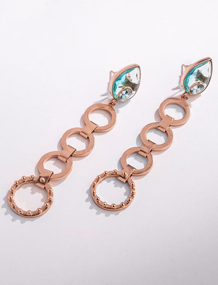 Crystal Pools Gold Plated Earrings