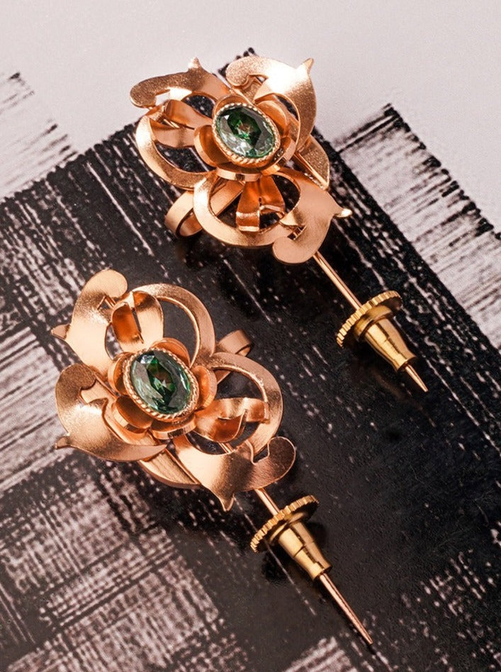 Amama,Gothic Romance Gold Plated Earrings