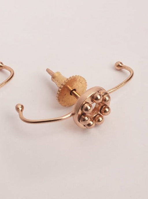 Amama,Mad City Gold Plated Button Ear Stud