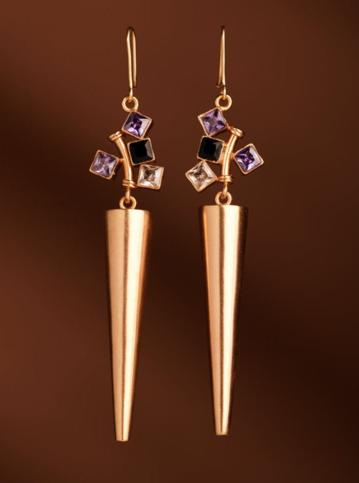 Twilight Sabre Gold Plated Spike Earrings
