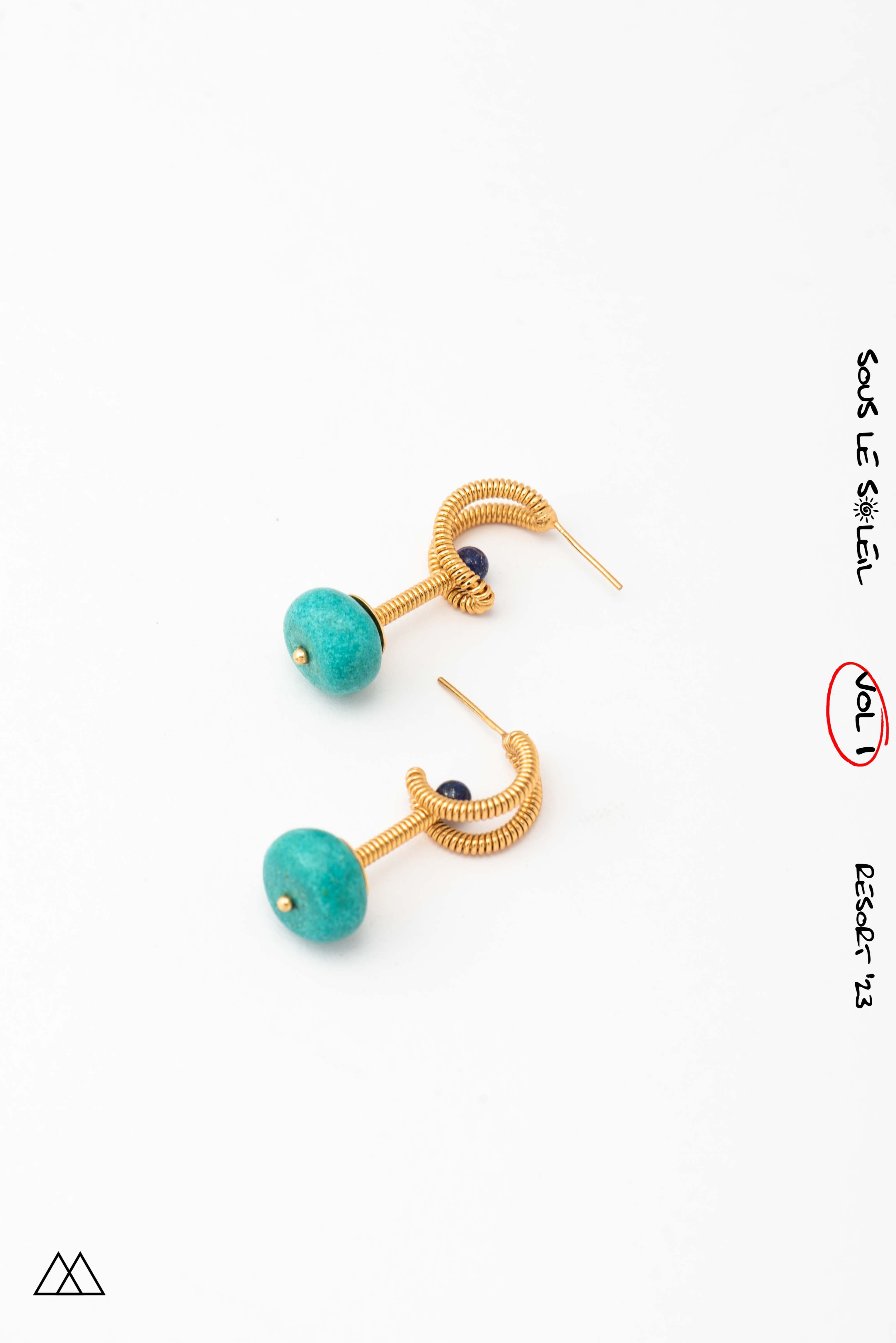 Amama,Turq Crescent Earrings