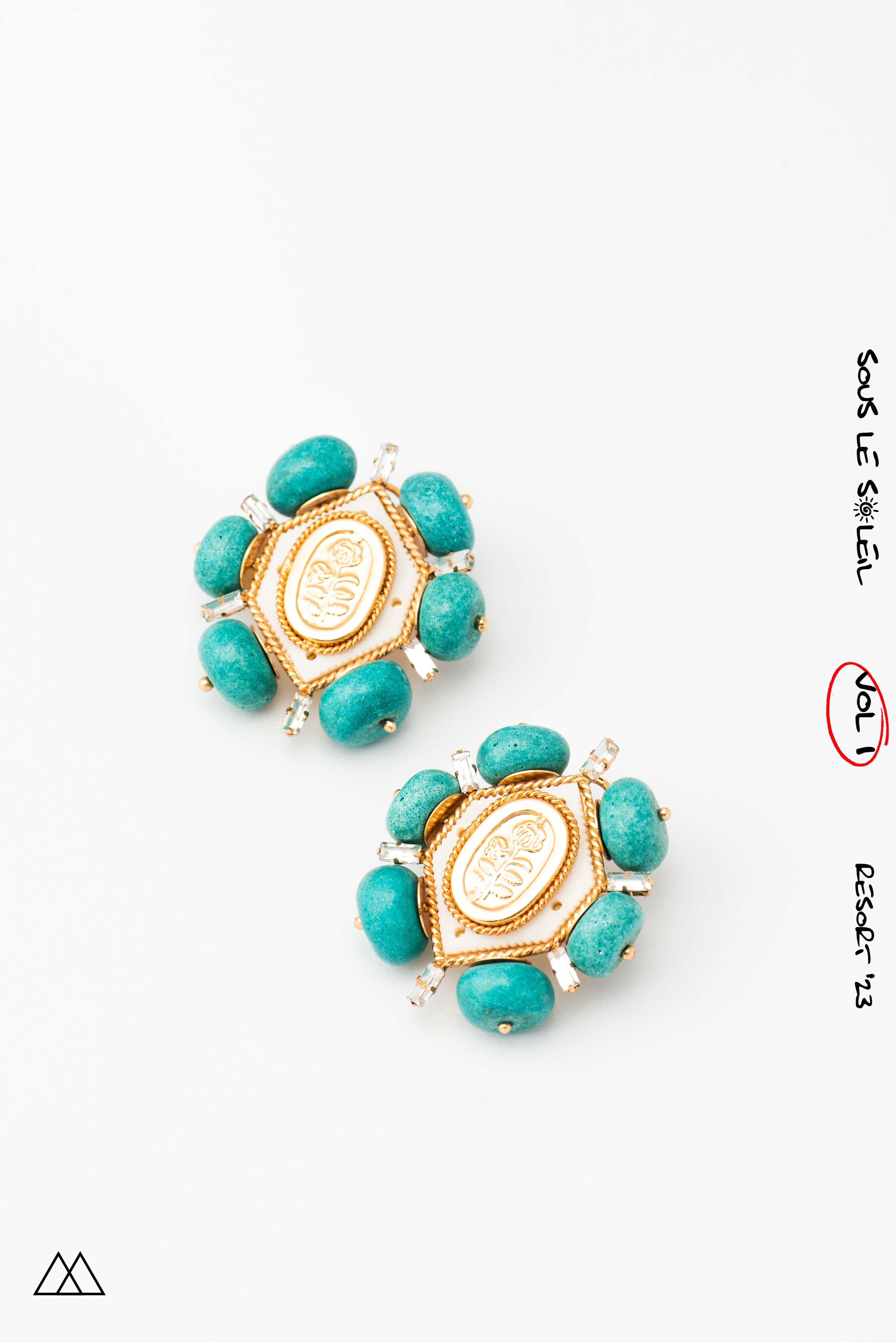 Amama,Turq Hexapod Earrings