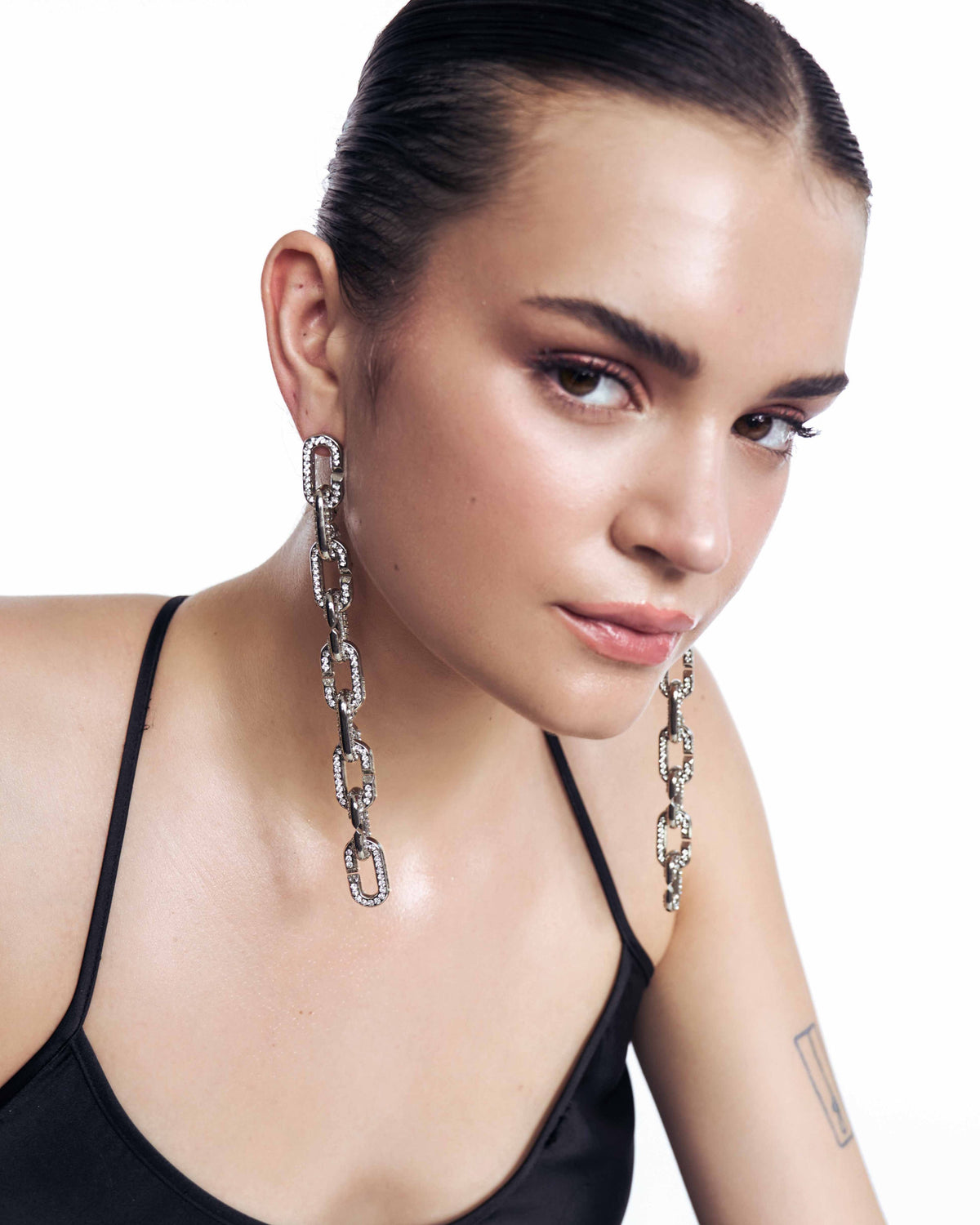 Stellar Link Earrings In Silver