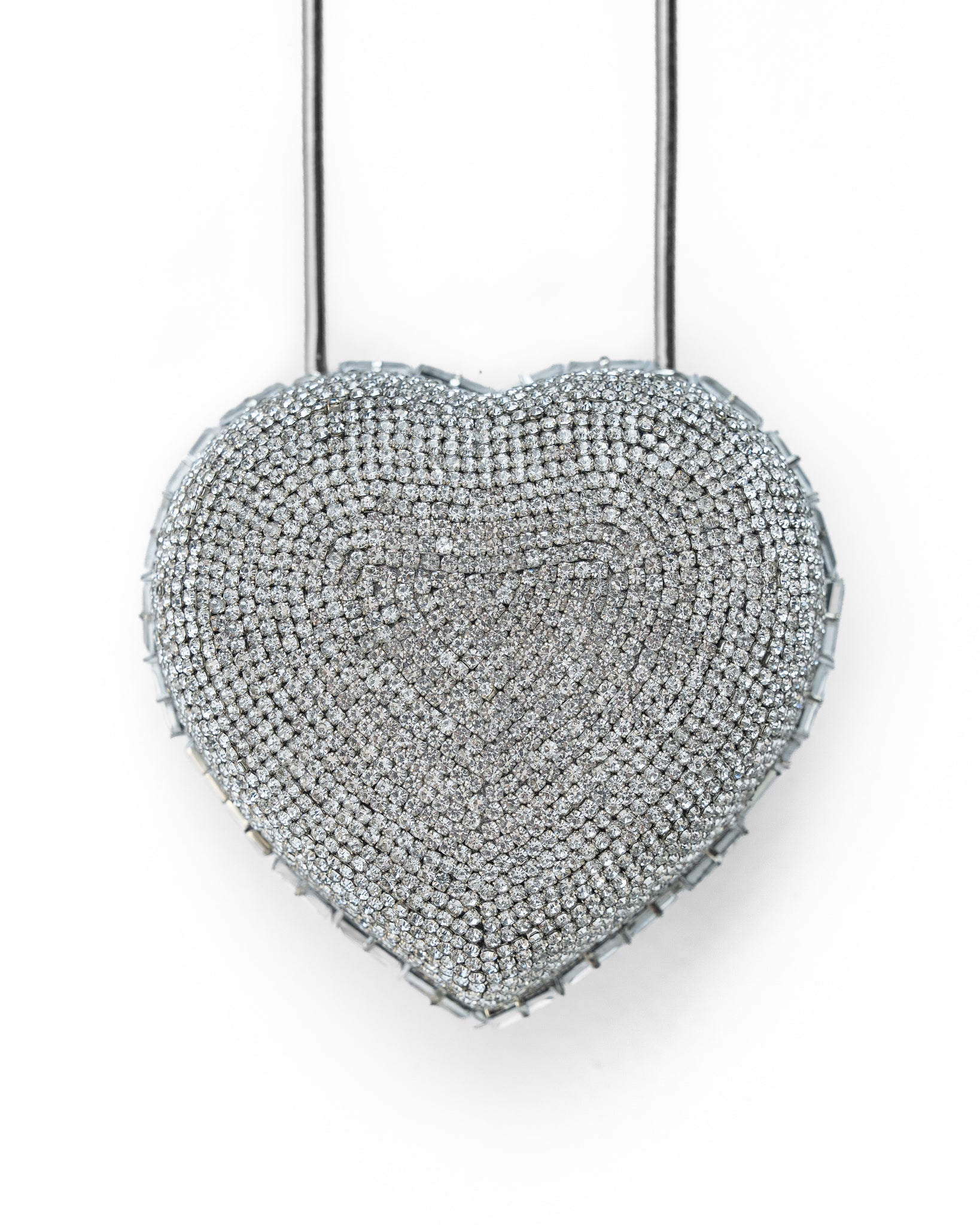 Heart Lock Nano Bag in Sparkling White