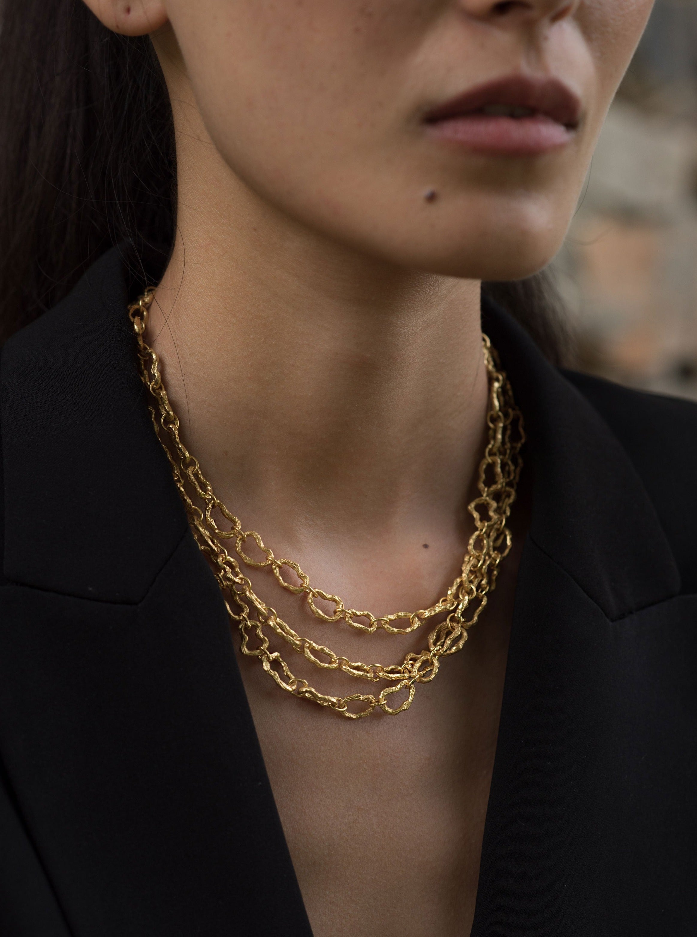 Amama,Textured Chain Necklace