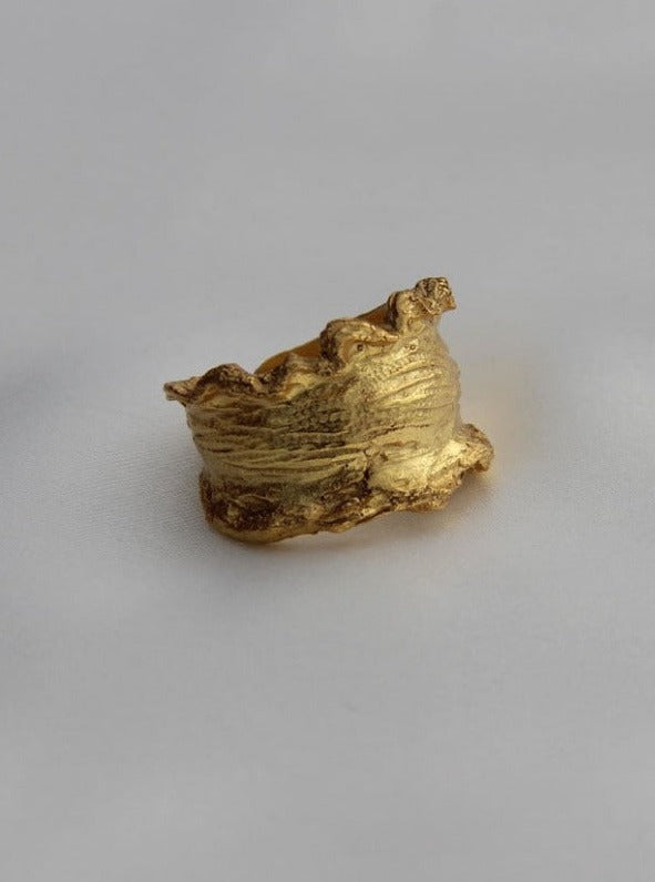 Amama,Thick Texture Ring
