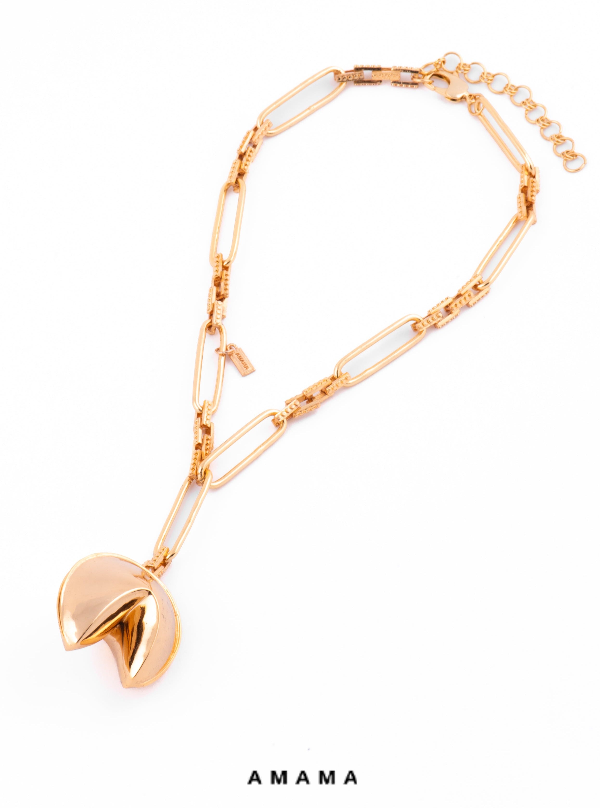 Amama,Fortune Cookie Link Necklace
