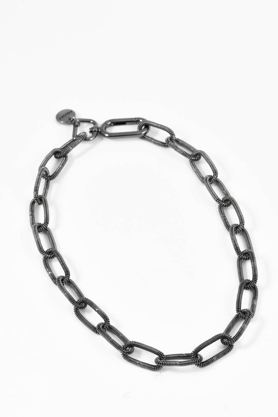 Orb link Necklace in Gunmetal
