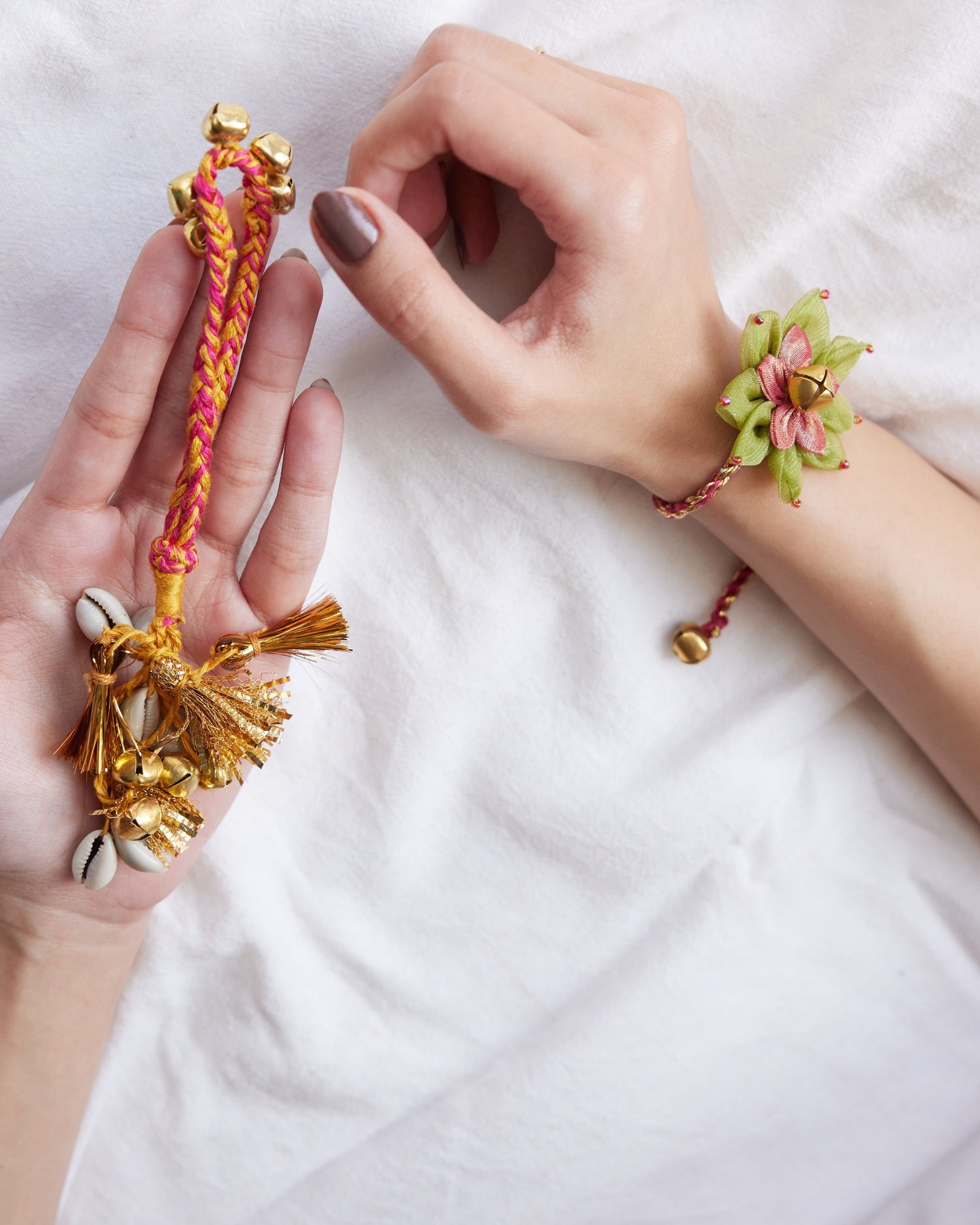 Phool Ghunghro Lumba Rakhi - Set of Two