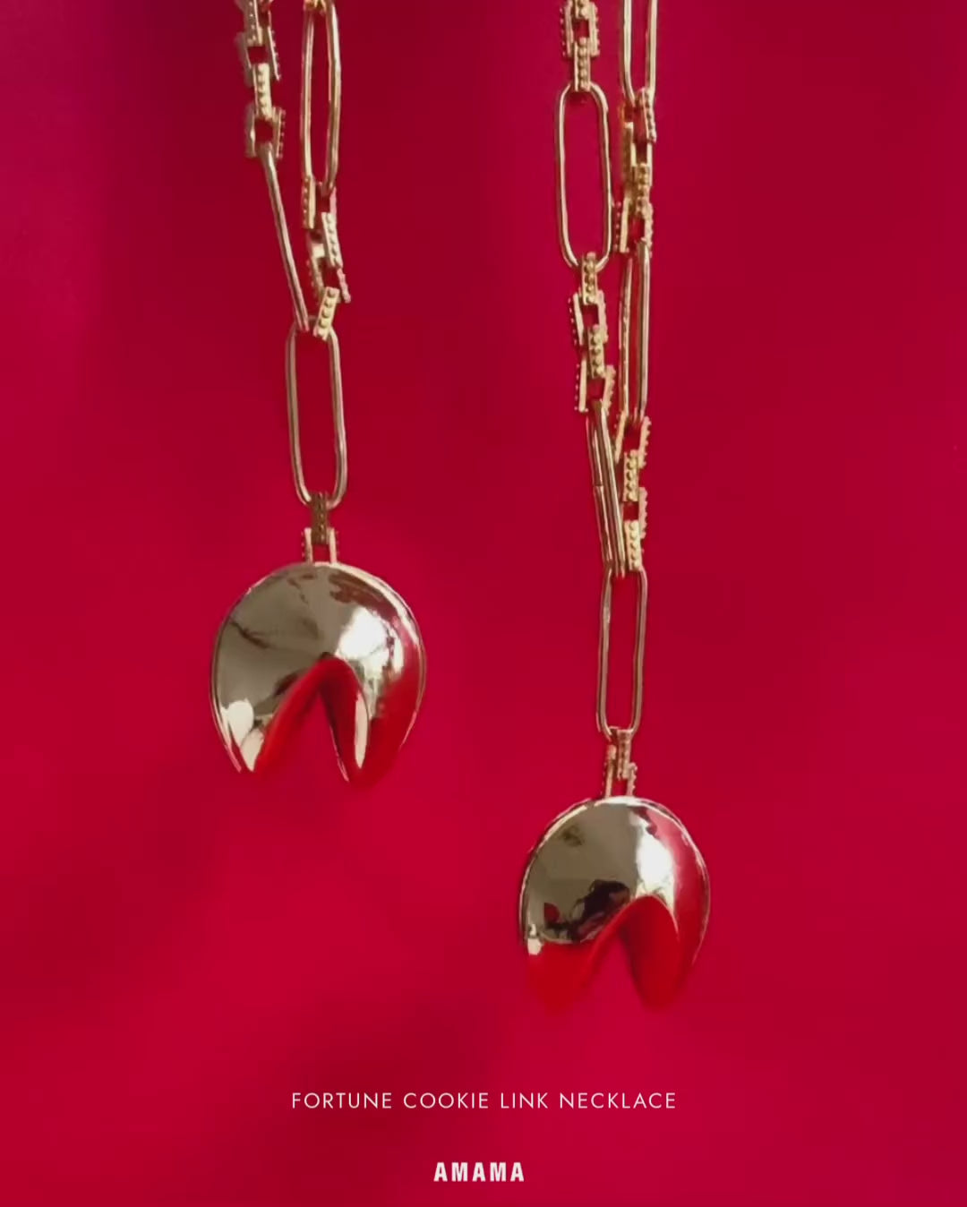 Amama,Fortune Cookie Link Necklace