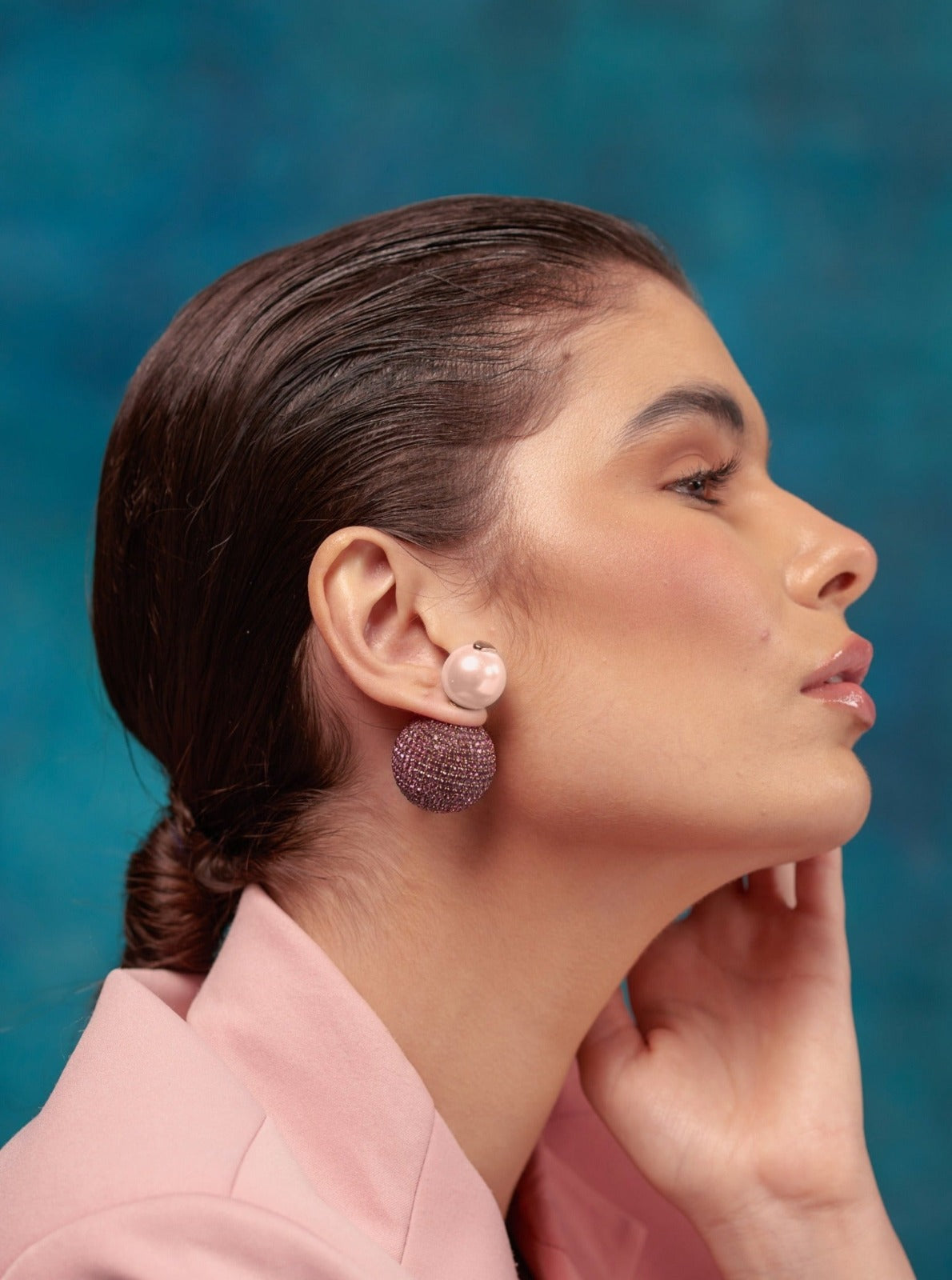 Amama,Mini Meteor Earrings In Lilac