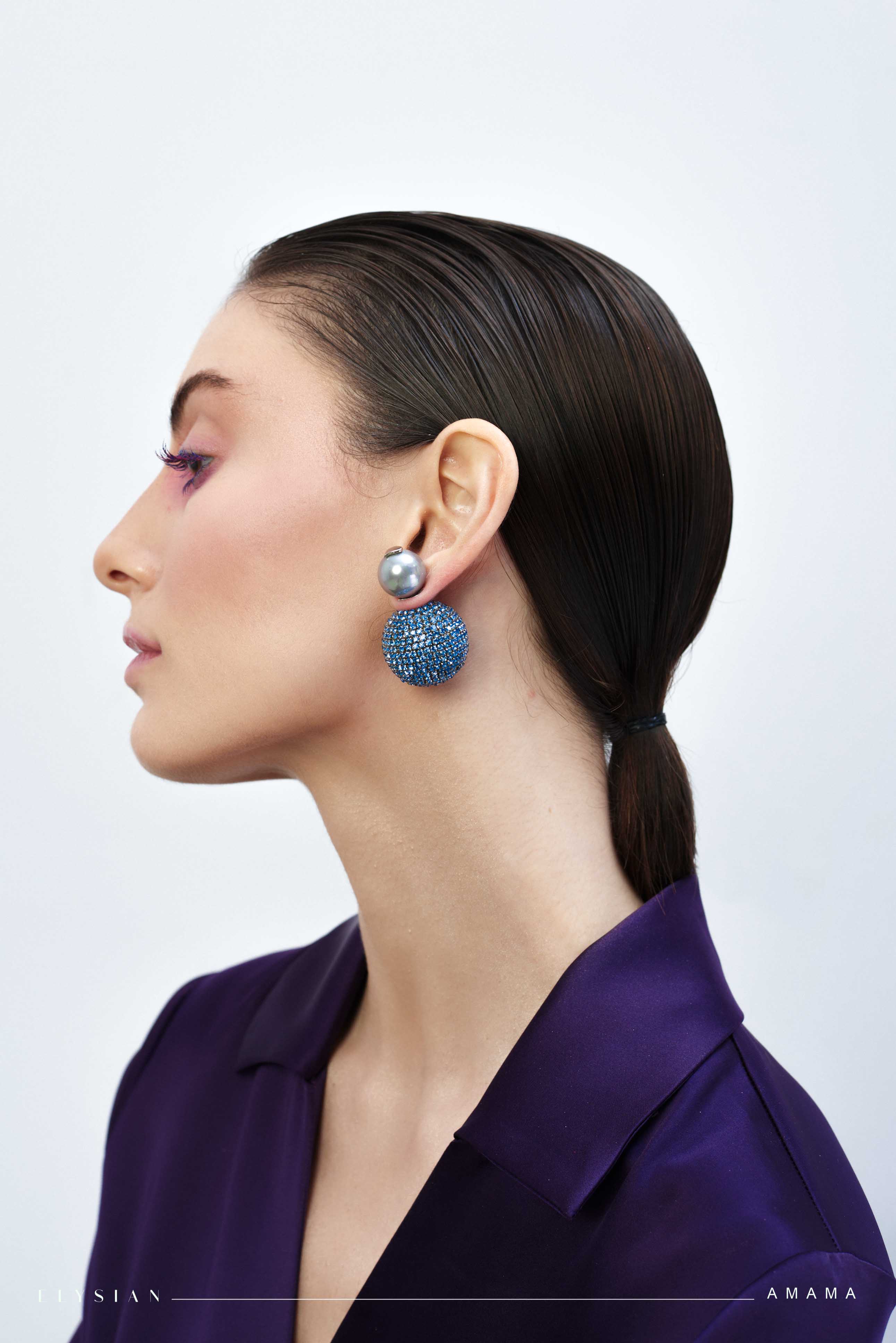 Amama,Mini Meteor Earrings In Cerulean Blue