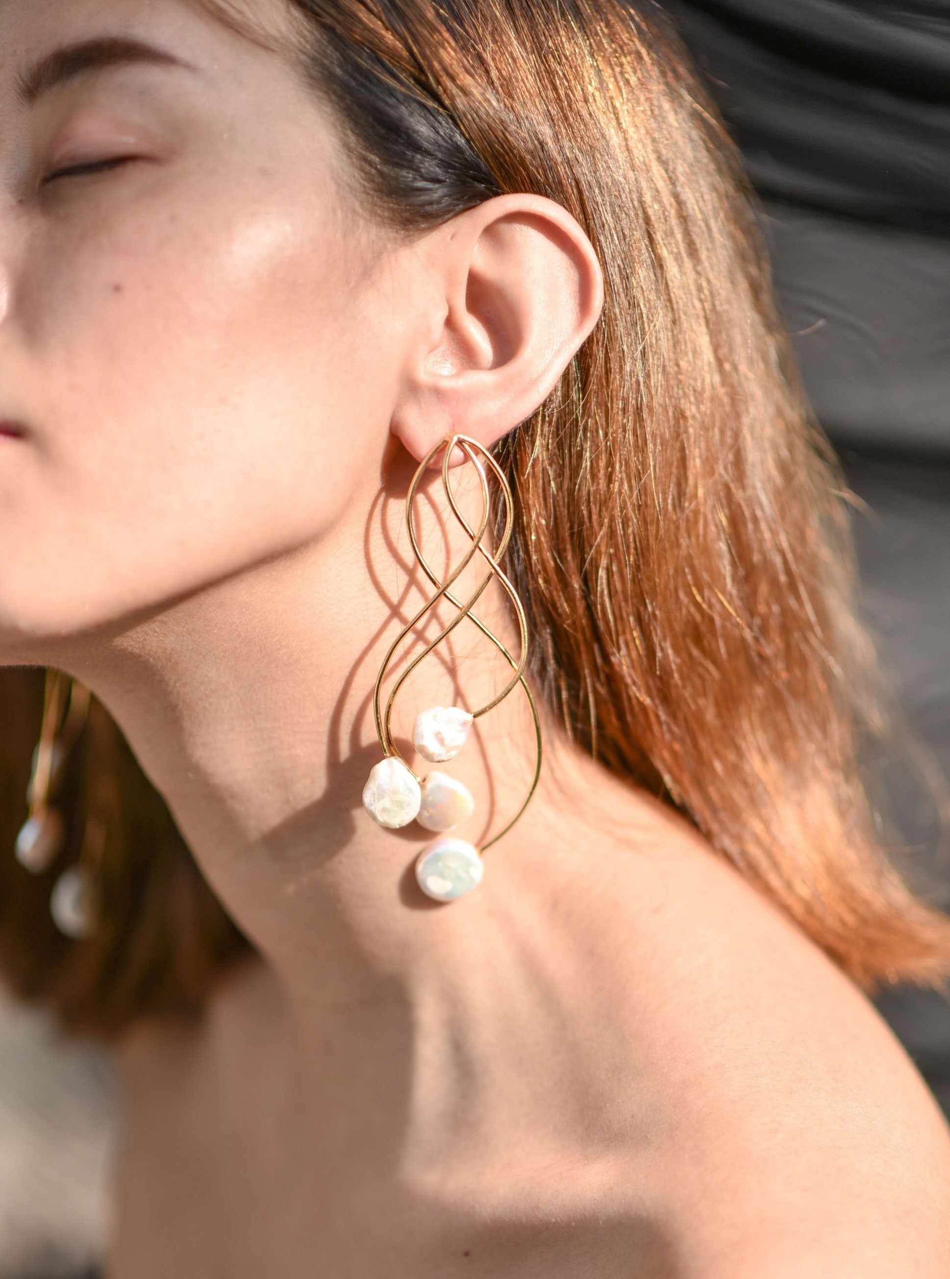 Amama,Pearl Vine Earrings