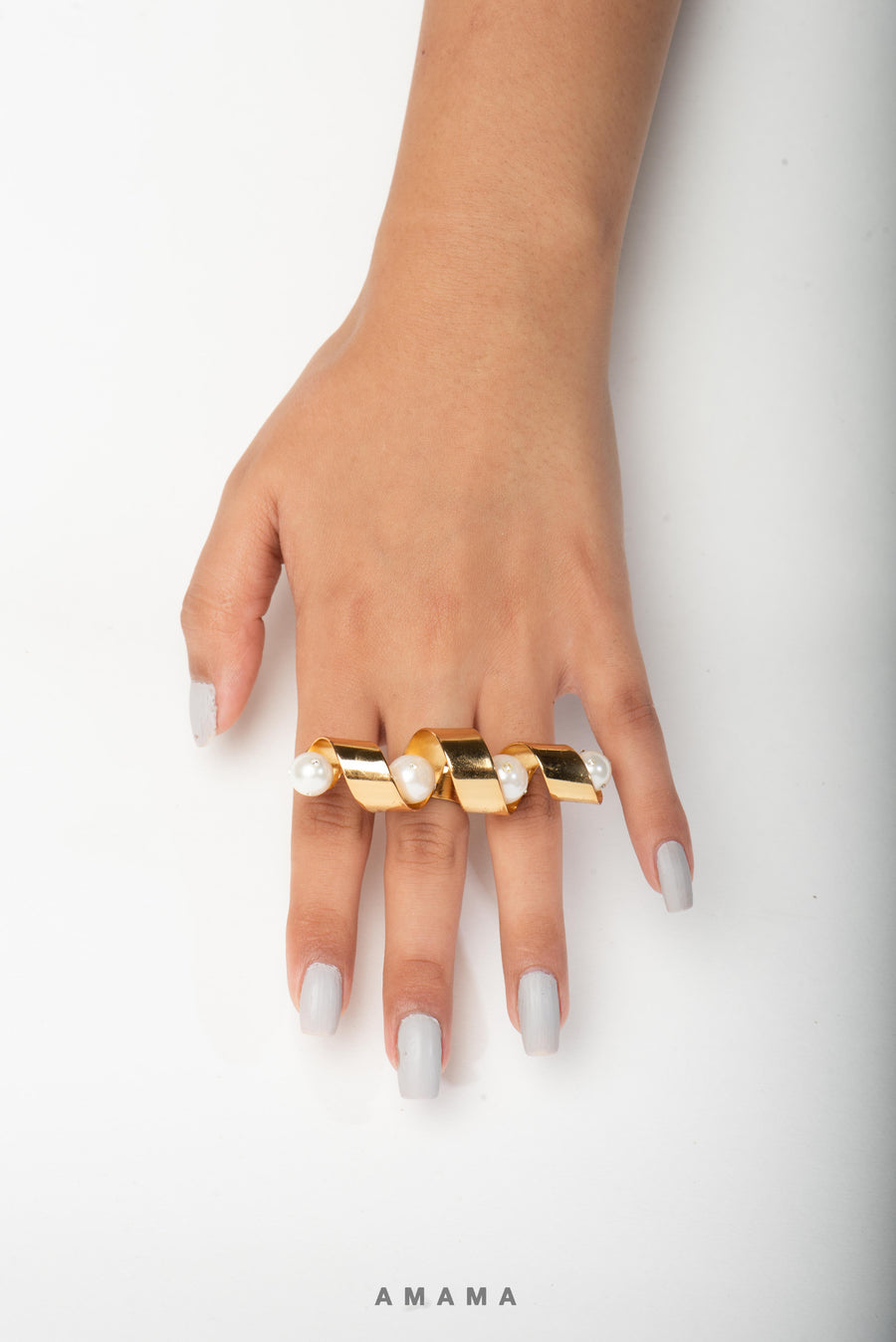 Pearl Coaster Ring in Gold