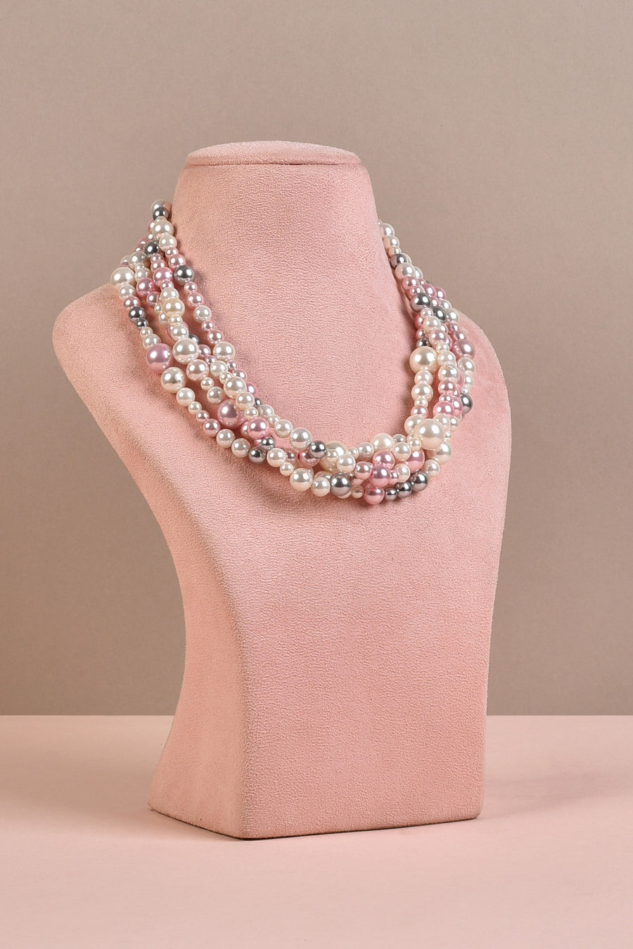 Pink, Silver & White Necklace