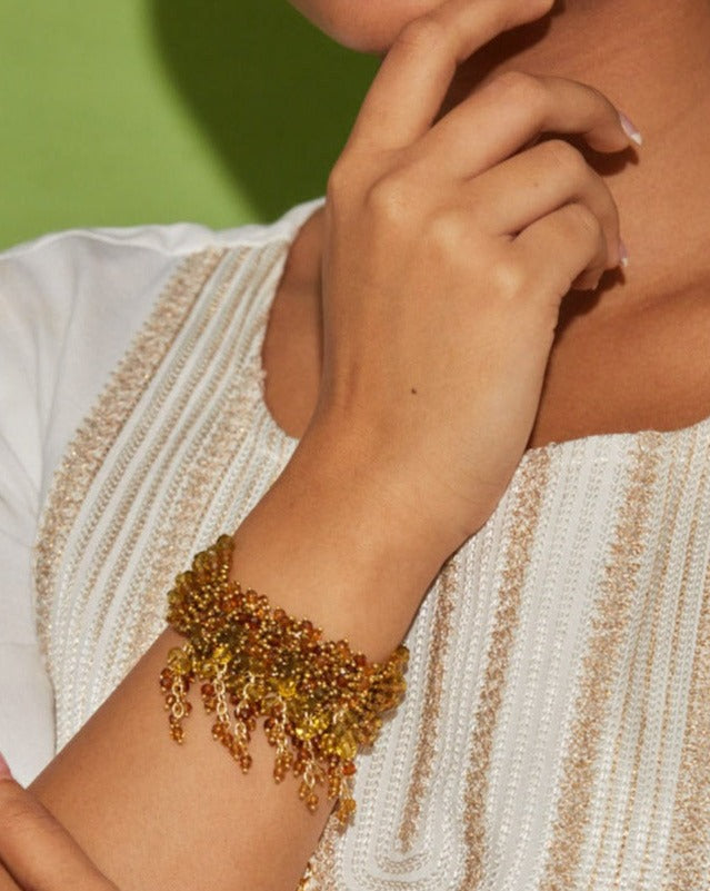 Amama,Handcrafted Multicolor Stone Studded Bracelet
