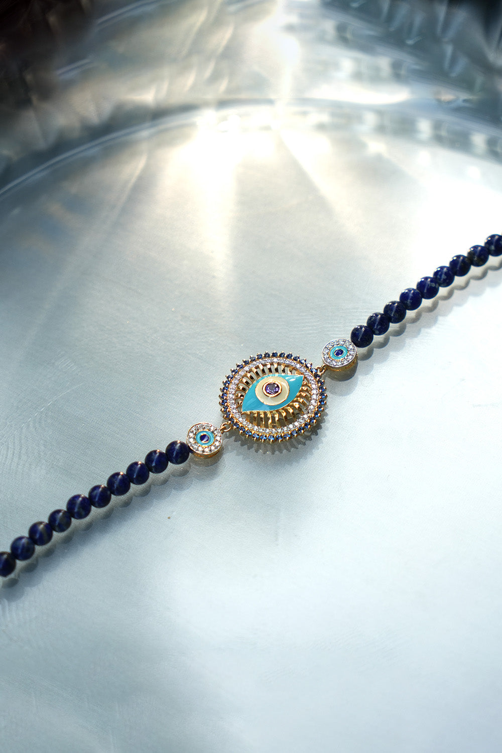 Amama,Lapiz Lazuli Evil Eye Bracelet