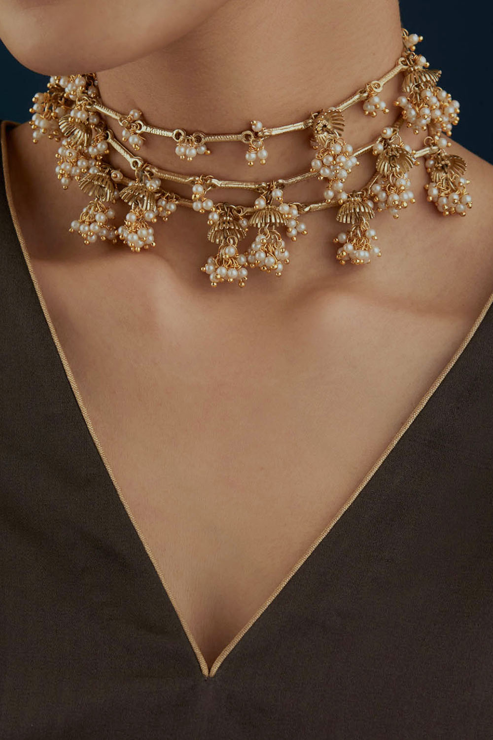 Amama,Umberlla Multi Layer Necklace